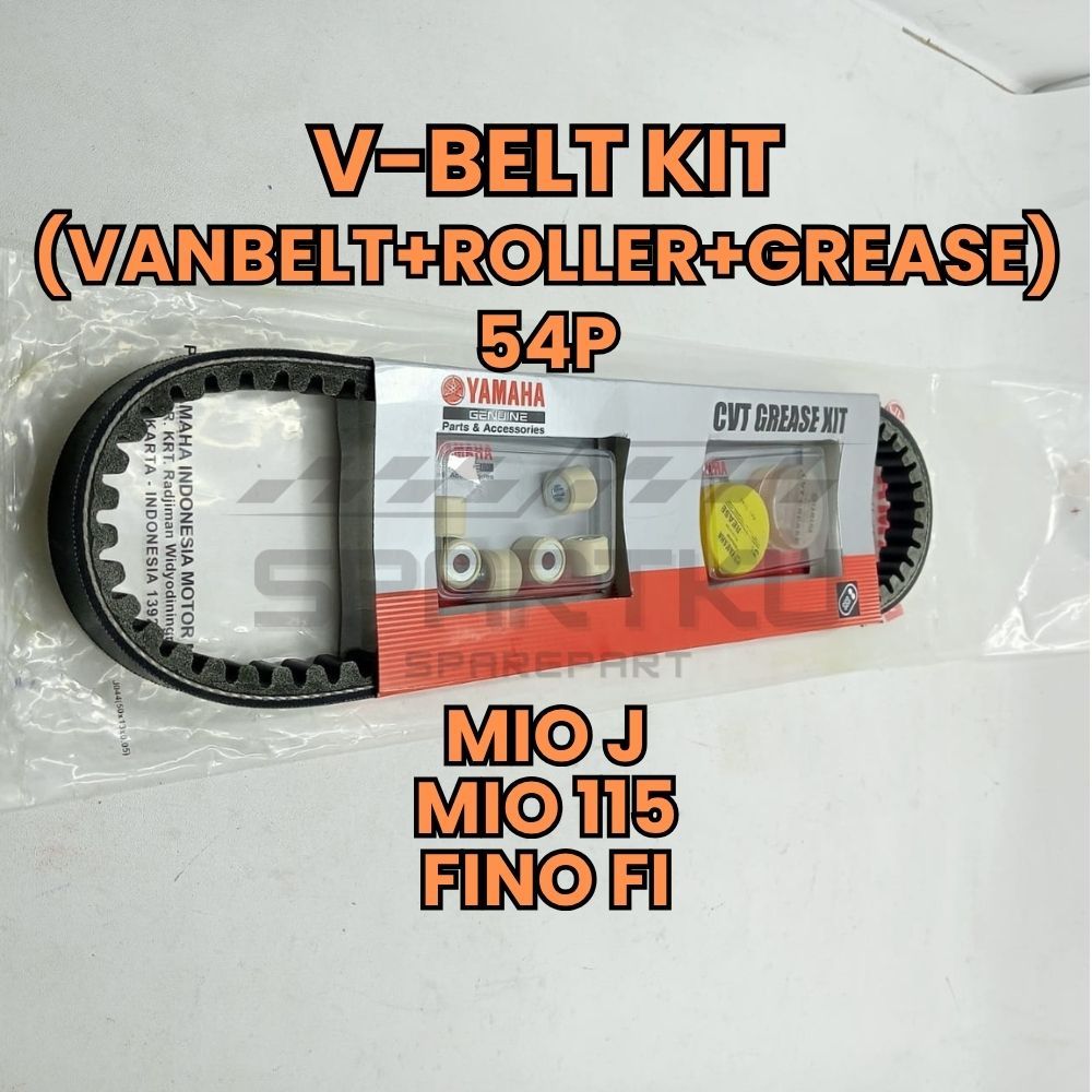 [54P] VBELT / V-BELT KIT (VANBELT + ROLLER + GREASE) ORI ASLI YAMAHA MIO J / MIO 115 / FINO FI