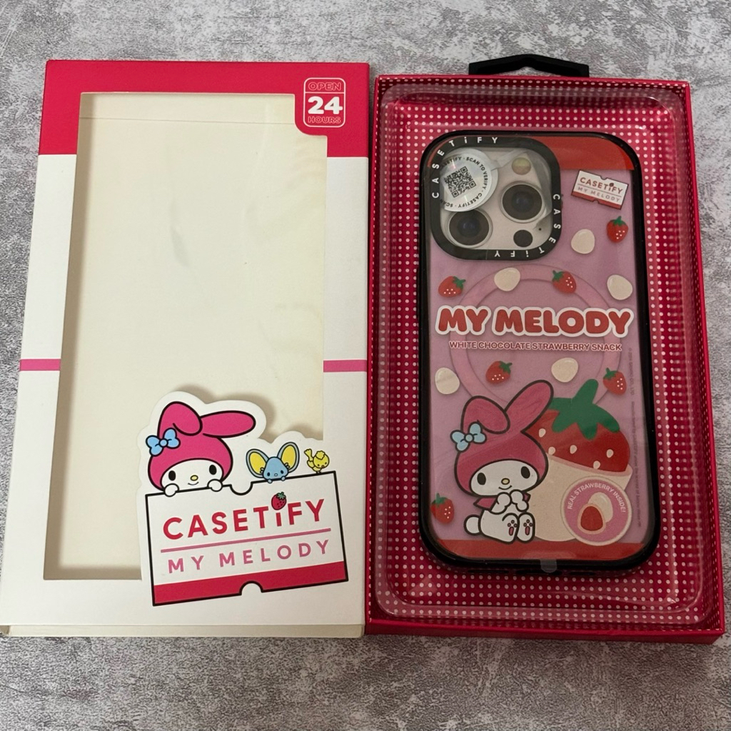 Preloved - Original Casetify My Melody Strawberry Chocolate Case for iPhone 15 Pro