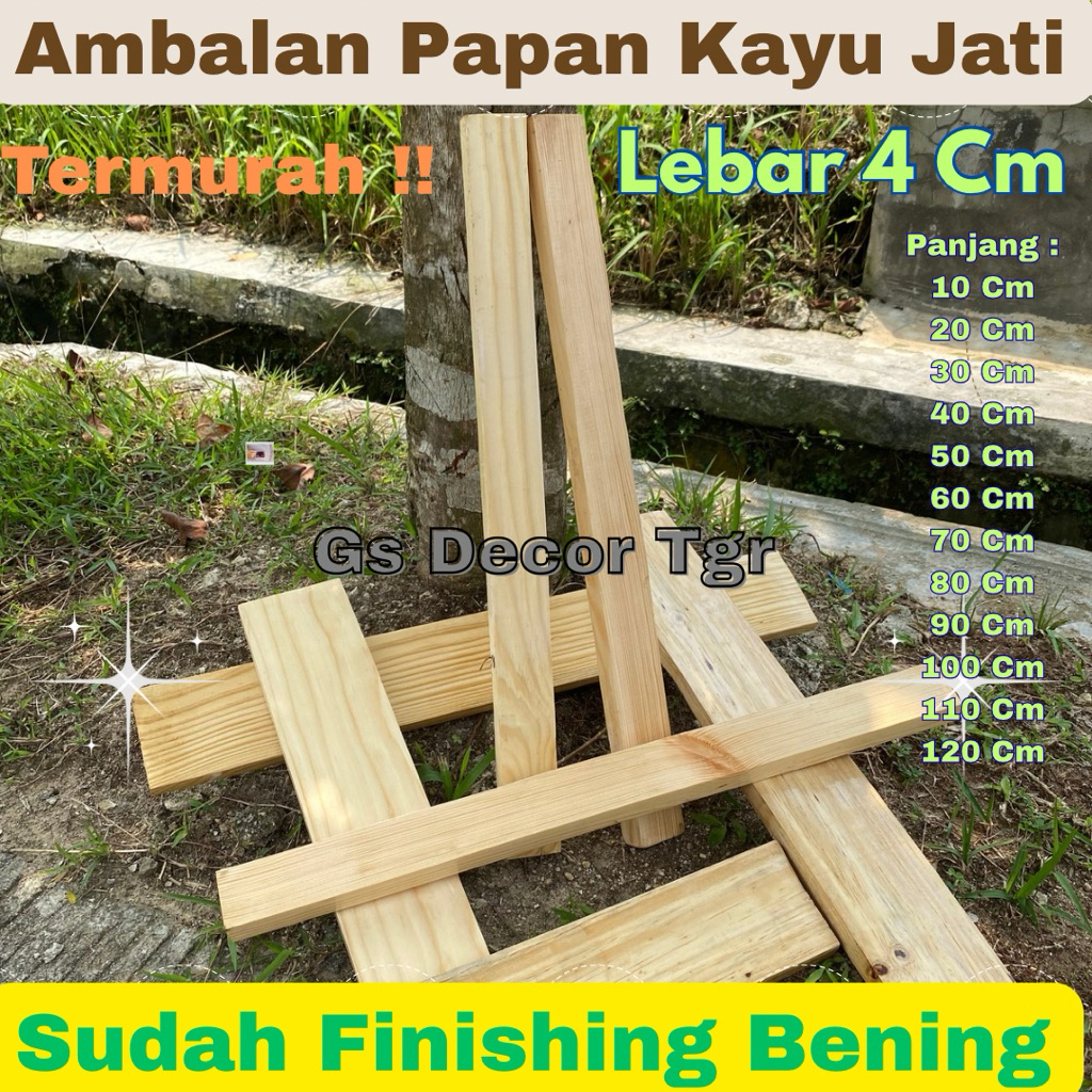 4 x  20-120 Cm // SUDAH FINISHING BENING Natural Serat Kayu / Ambalan Papan Kayu Jati Belanda Serat 