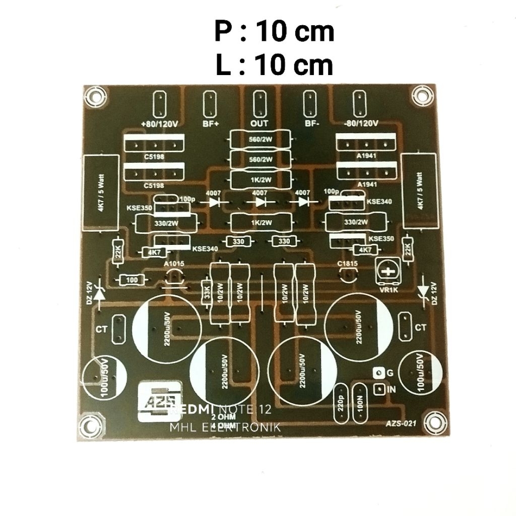 PCB POWER AMPLIFIER TBM SUBLOW 2-4 Ohm Tipe-021