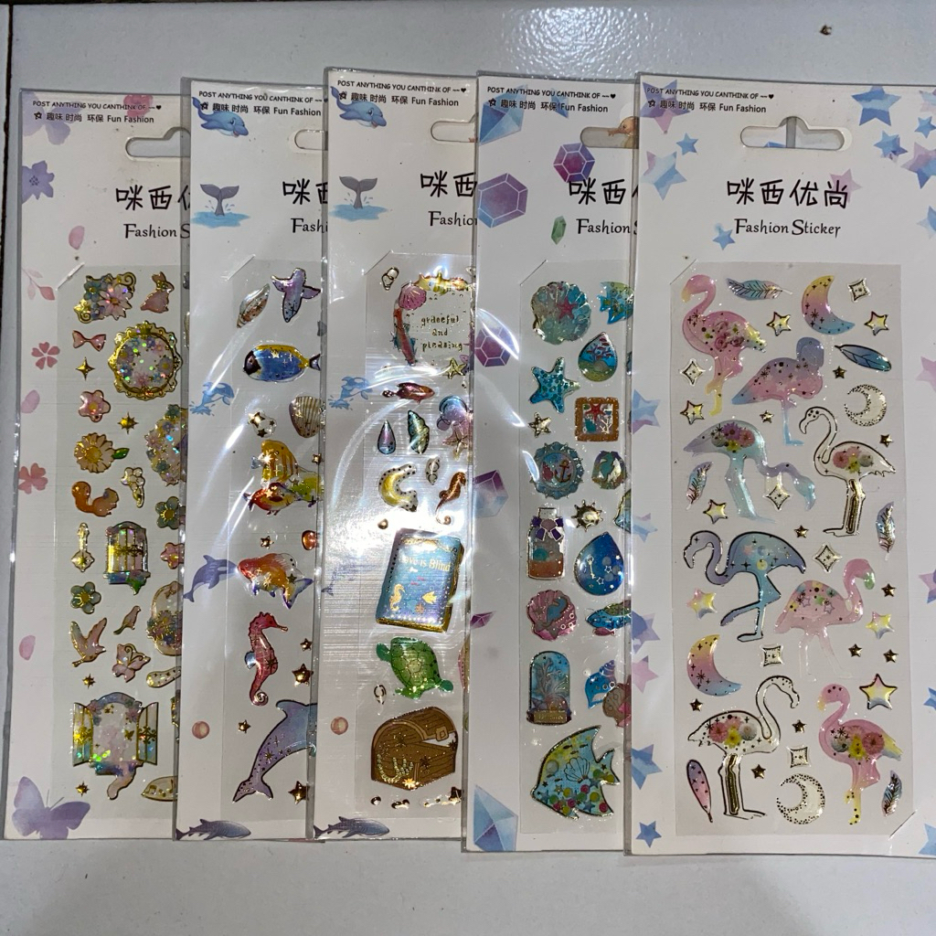 

Sticker party bird fish flamingo timbul (SEALED)