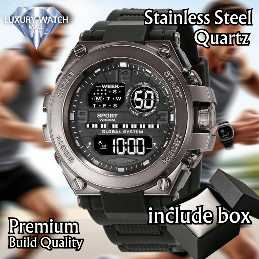 LUXURY Jam Tangan Pria Digital 4006 Longtime Water Resisten ORI Jam Tangan Pria Anti Air Original Lu