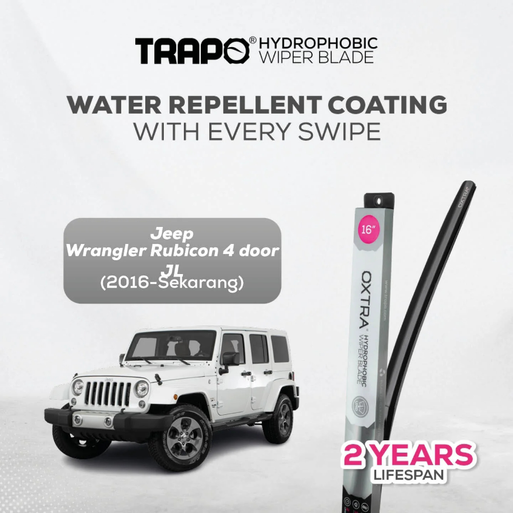 Trapo Wiper Permanent Waterproof Coating Jeep Wrangler Rubicon 4 Door JL (2016-Sekarang)