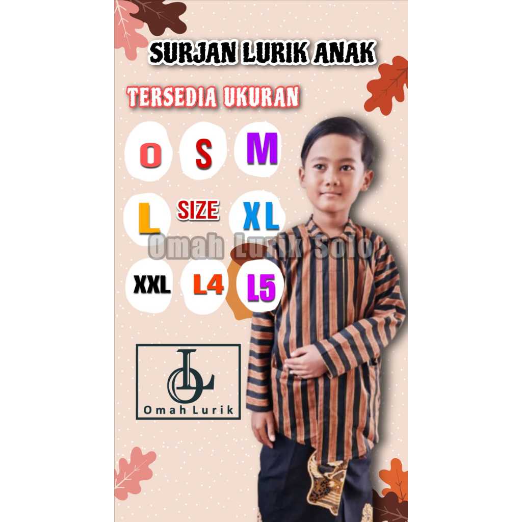 SURJAN LURIK ANAK PRIA/PAKAIAN ADAT ANAK PRIA/TERMURAH/TERLARIS