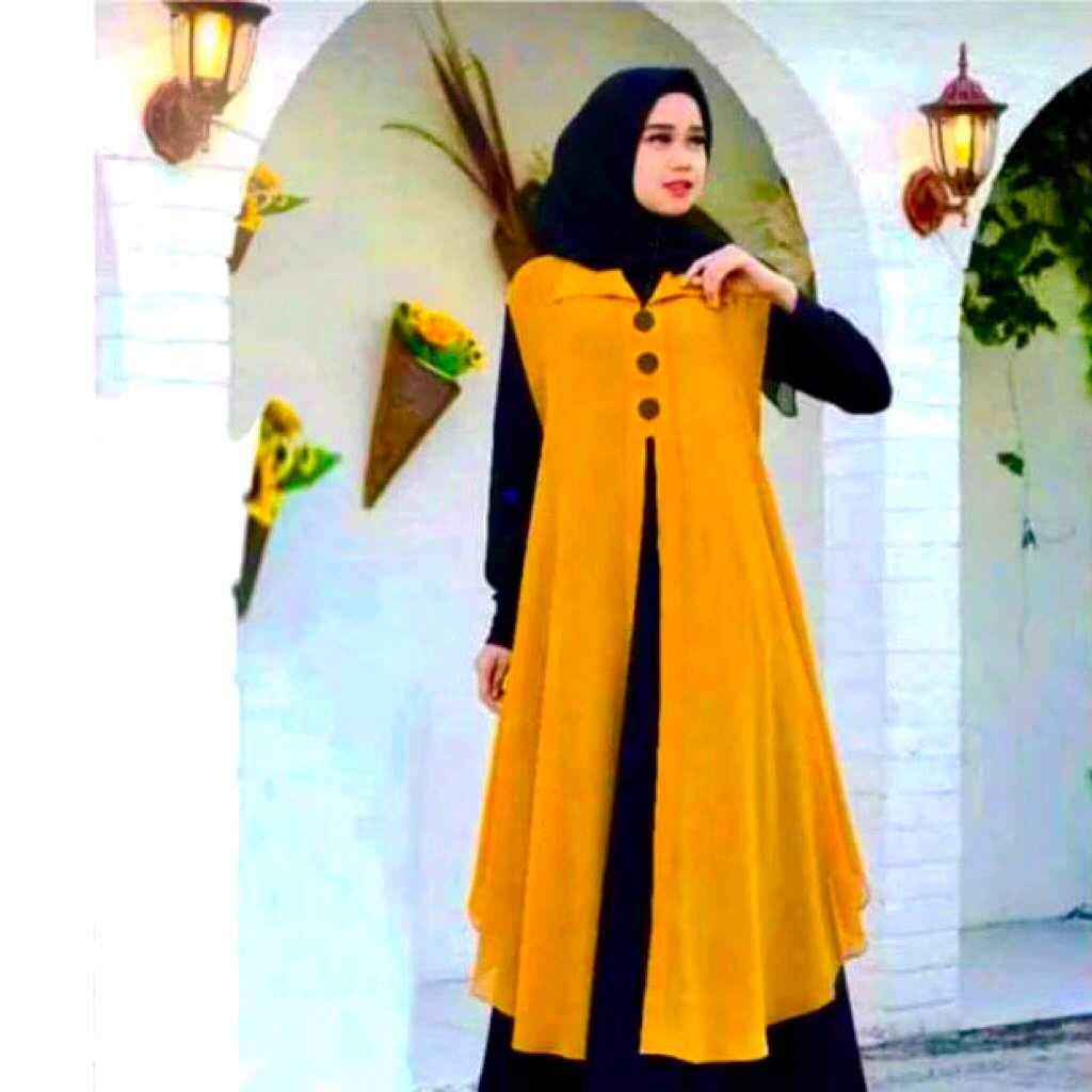 Cardigan Kekinian Outer Ceruty Babydoll | Outer Tanpa Lengan | Cardigan Ceruty