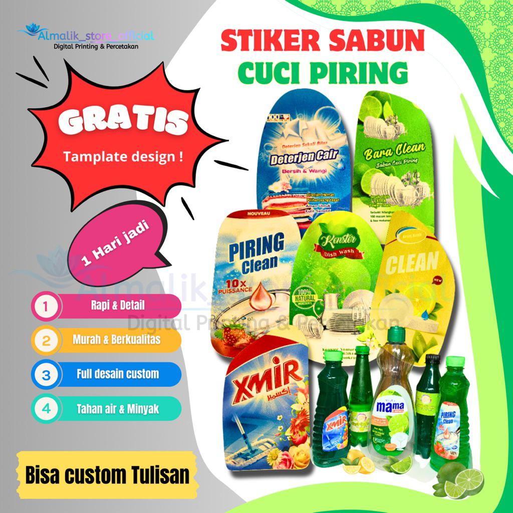 

Stiker Label Kemasan Sabun Cuci Piring / Sticker Pelembut Pewangi / Stiker Deterjen Anti Air