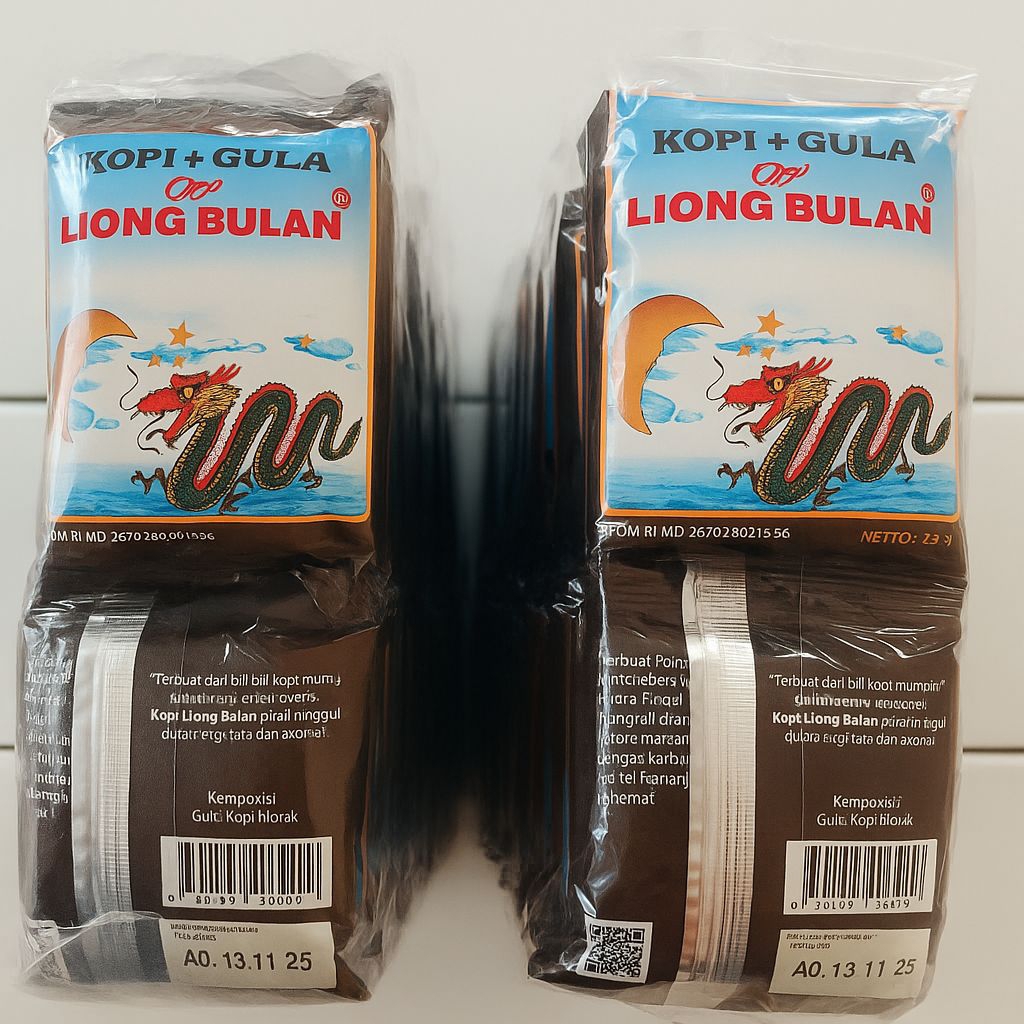 

Kopi LIONG BULAN plus Gula 28 gram 2 pack (isi 40 sachet)