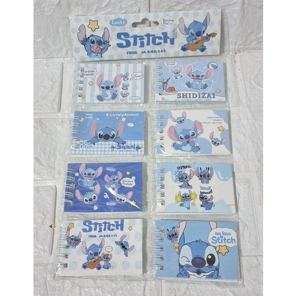 

notes renceng paket hemat motif karakter stitch biru disney buku catatan garis isi 8