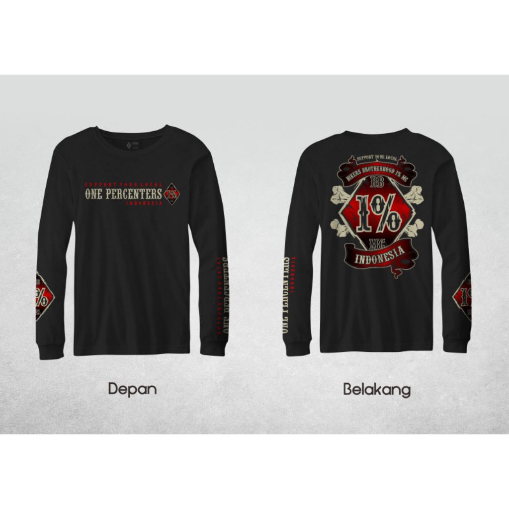 kaos panjang bikers brotherhood 1% MC(02)