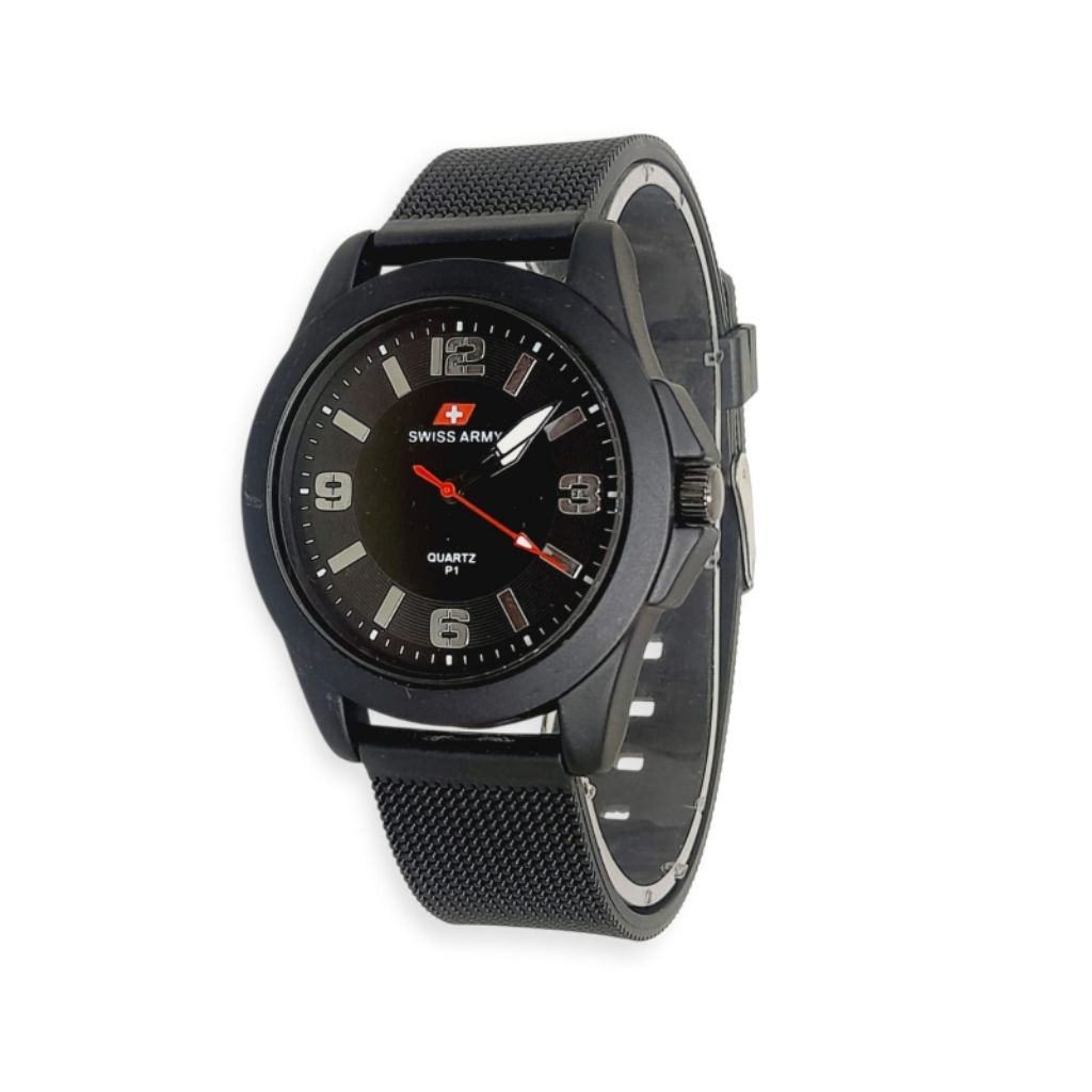 Jam Tangan Pria Army Swis Tali karet Kecil Analog