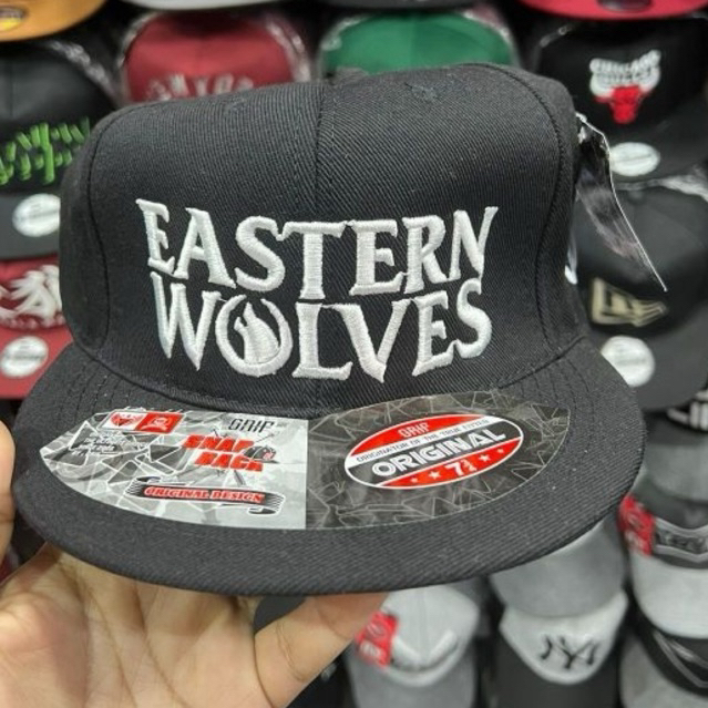 TOPI SNAPBACK PRIA BORDIR KUALITAS BAGUS EASTERN WOLVES