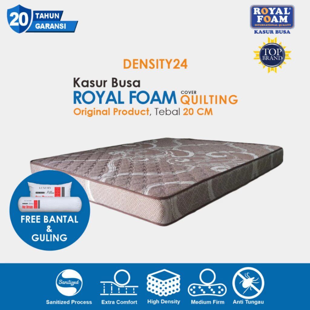 Kasur Busa Royal Foam Ortopedic Density 24 Tebal 20 cm Garansi 20 Tahun  Anti Kempes