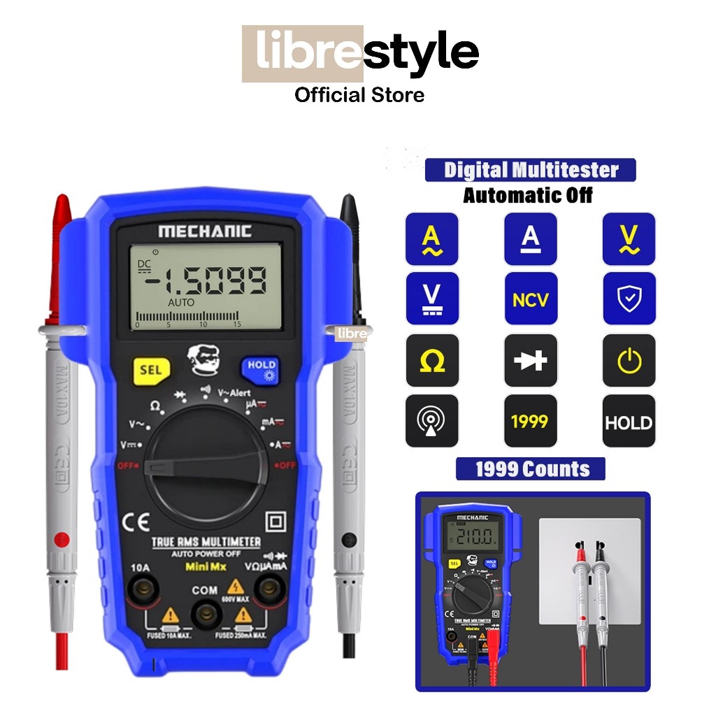 Mechanic MINITD MX Multitester Digital Original - Multitester Auto Power Off - Multitester Teknisi