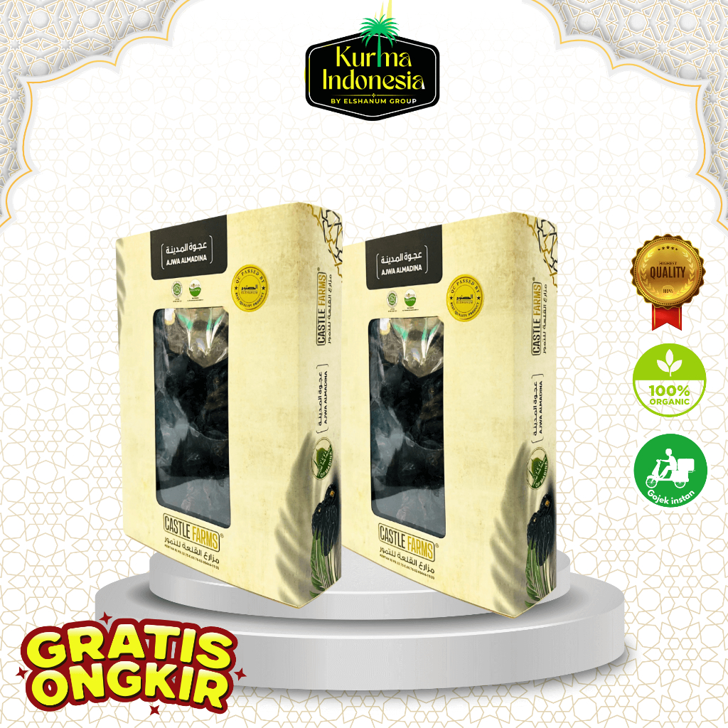 

Kurma Ajwa Castle Farms Premium 1kg / kurma ajwa asli 100% - Kurma Indonesia