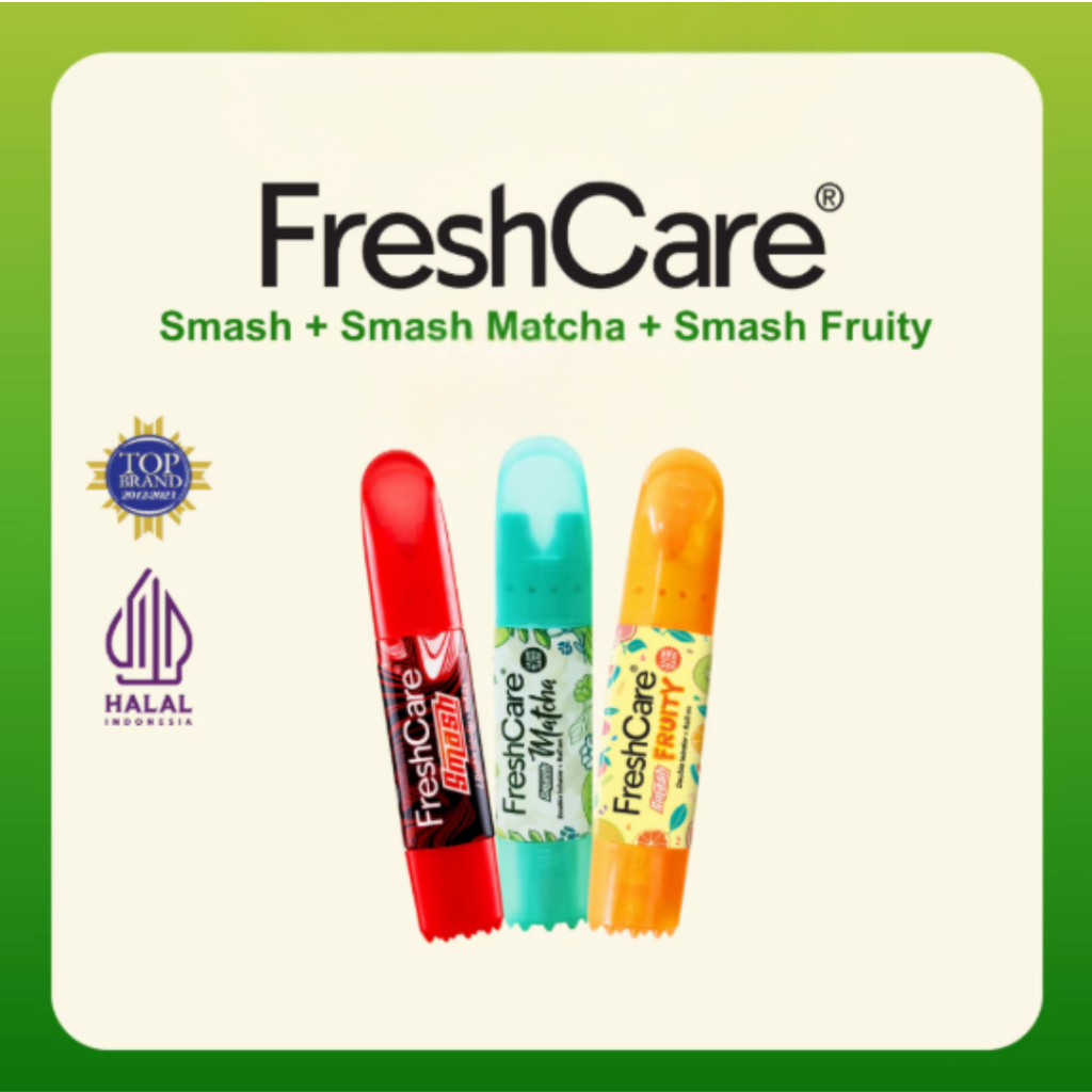 

MFI - Fresh Care 4 in 1 Smash Double Inhaler + Roll On l Netto 0.9mL l Hot | Matcha | Fruity | Minyak Angin | Glow in The Dark