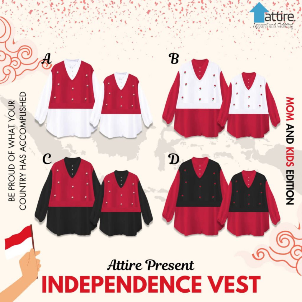 INDEPENDENCE VEST//TUNIK GIRL// TUNIK MERAH PUTIH// TUNIK DEWASA// TUNIK ANAK