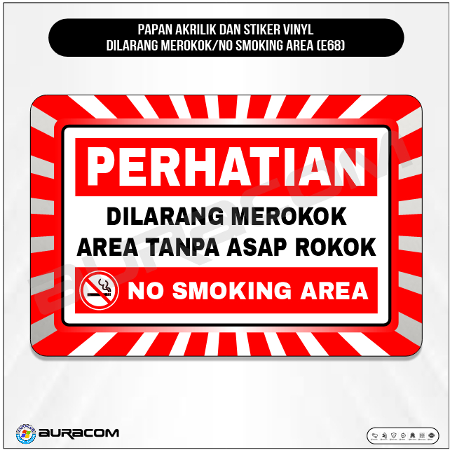 

PAPAN AKRILIK DAN STIKER VINYL DILARANG MEROKOK/NO SMOKING AREA (E68)