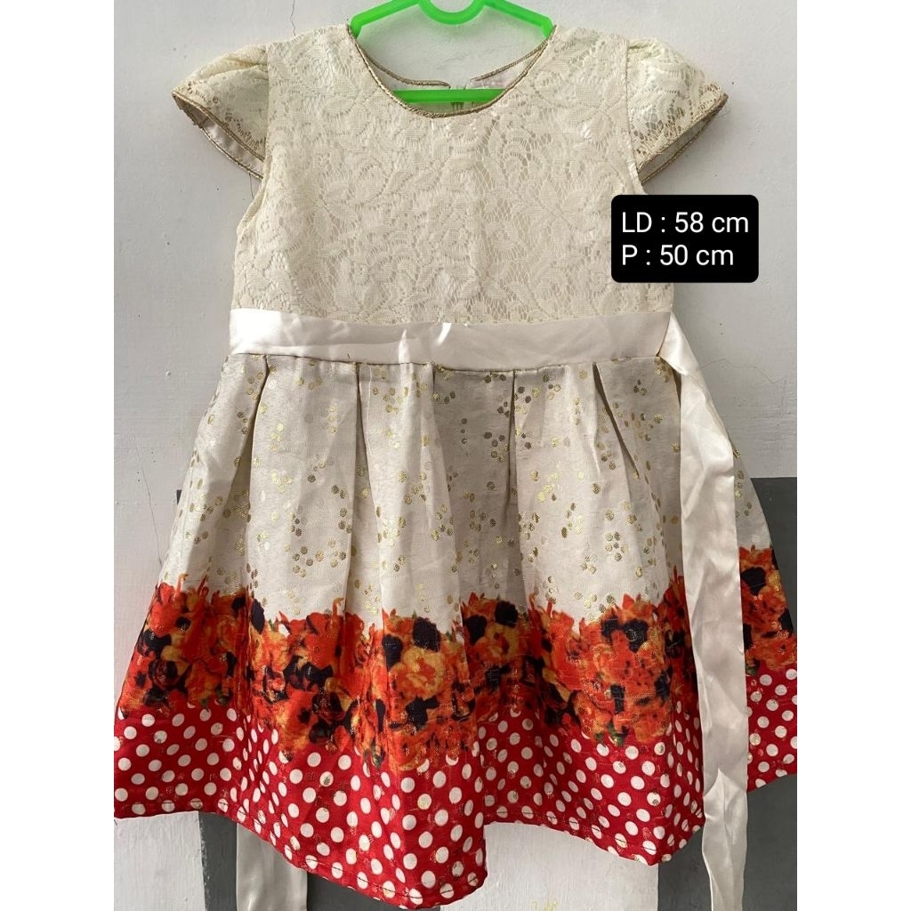 Preloved Dress pesta anak perempuan 1 - 2 tahun
