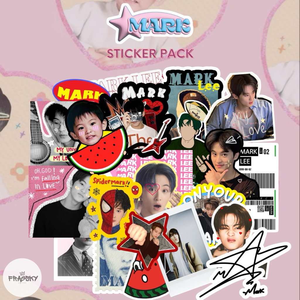 

Fragsky - [20-25 Pcs] Sticker Spesial Series Mark Lee NCT Dream Super-M NCT 127 Kpop Korean Artist Pack | Stiker Premium Laminasi Doff & Glossy Kiss Cut Anti Air Anti Luntur | Stiker Aesthetic Skena Kalcer Estetik Dekorasi HP Laptop Helm Paper Stationery