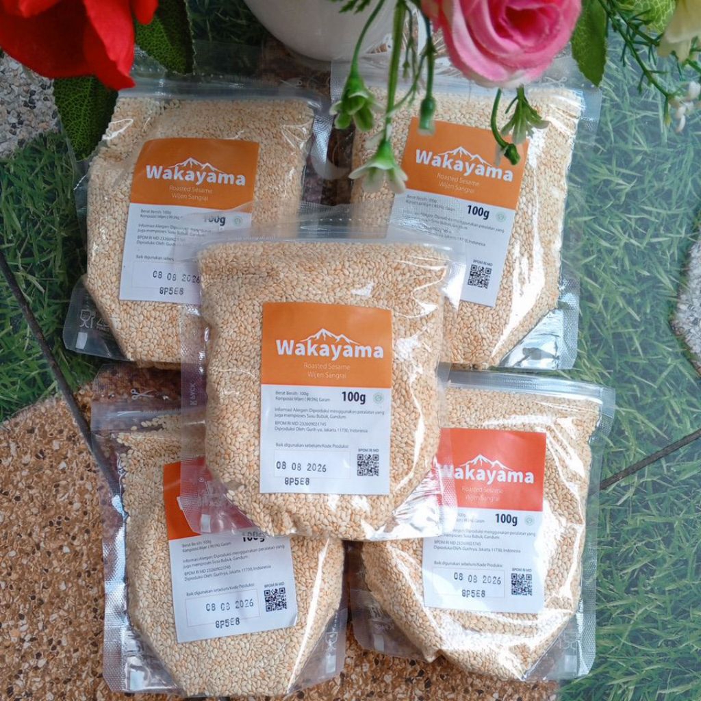 

Wijen sangrai 100gr white roasted sesame seed taburan wijen putih hitam oven biji wijen matang topping sushi murah sale