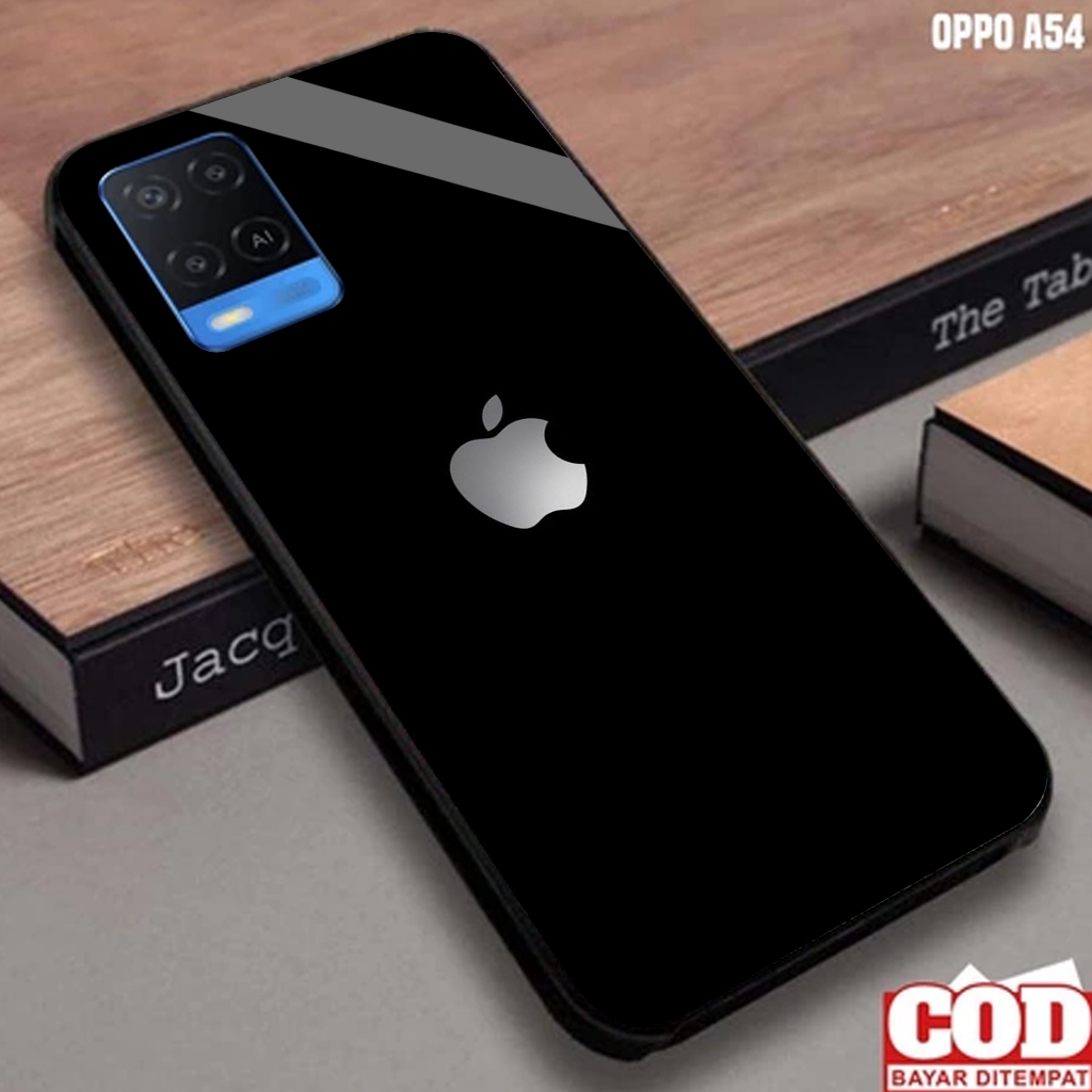 Softcase Glass Oppo A54  - Softcase Motif LOGO - Softcase Glossy - Softcase Glass - Softcase A54