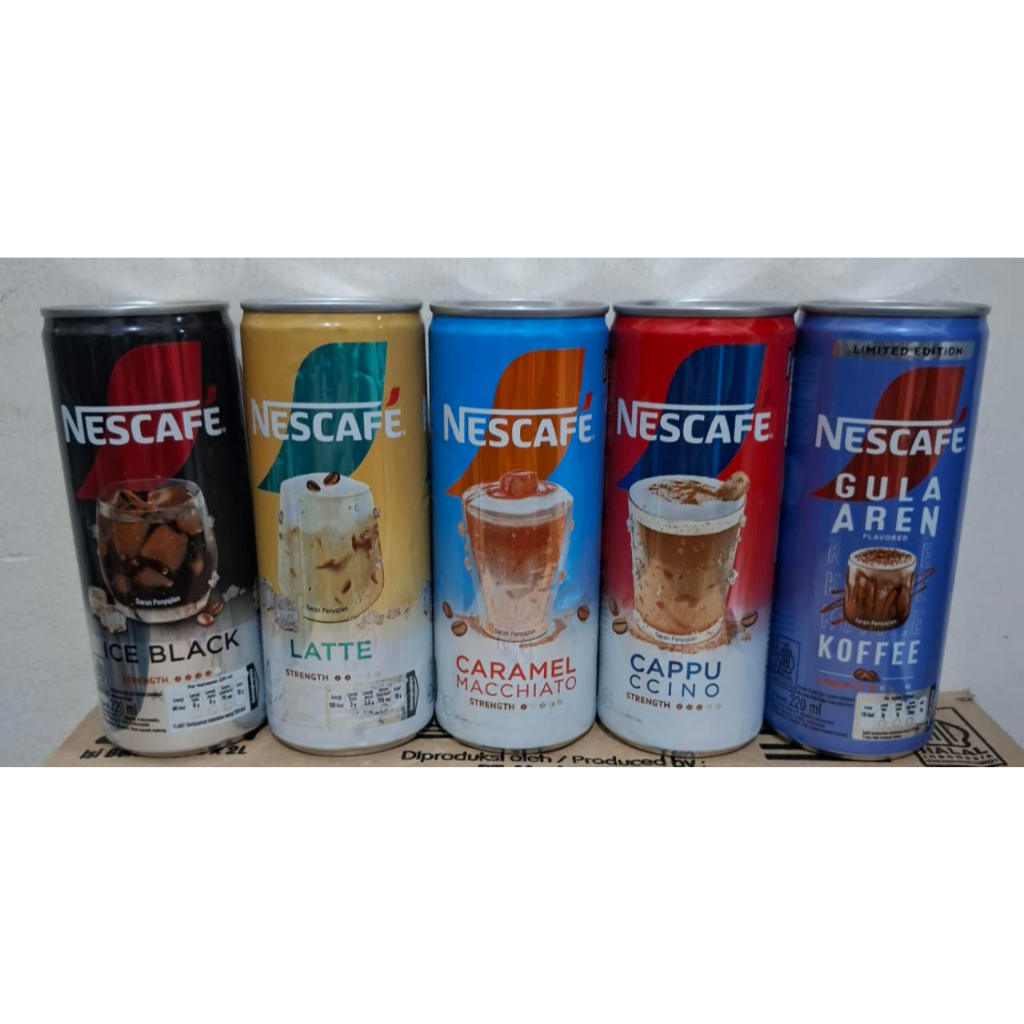 

Nescafe Kopi Kaleng 220 ML / Ice Black, Latte, Caramel Macchiato, Cappuccino, dan Gula Aren