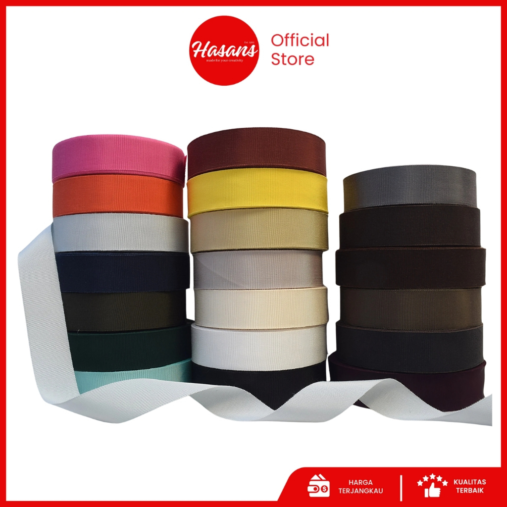 

[1 Slop] Pita Salur 1 Inch / Pita Salur 2.5 Cm / Gross Grain / Pita Kado / Kain Warna / Pita Salur Polos 1