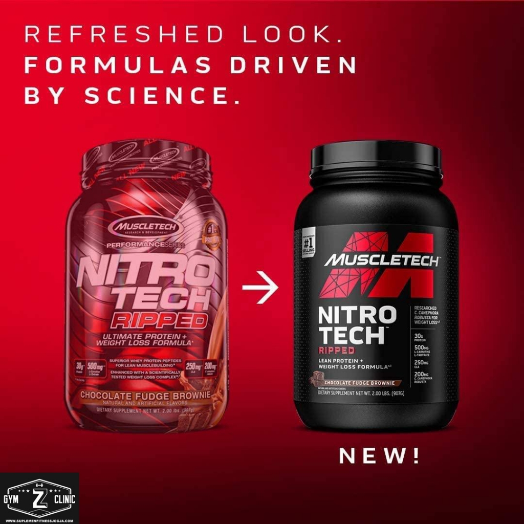 NITROTECH RIPPED 4 LBS MUSCLE TECH WHEY PROTEIN NITRO TECH CARNITINE