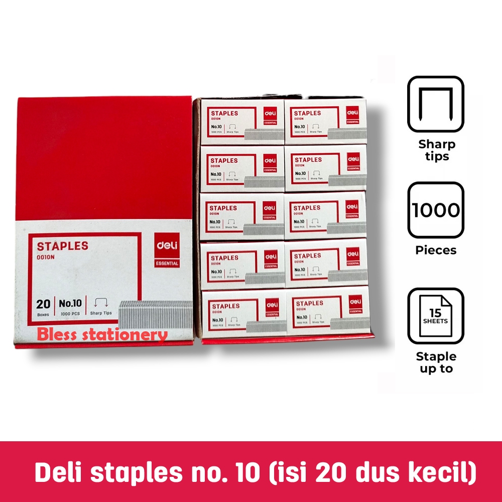 

isi staples no 10 isi stapler kecil refill staples ukuran 10 staple wire isi stapler HD-10 (DUS=20 dus kecil)