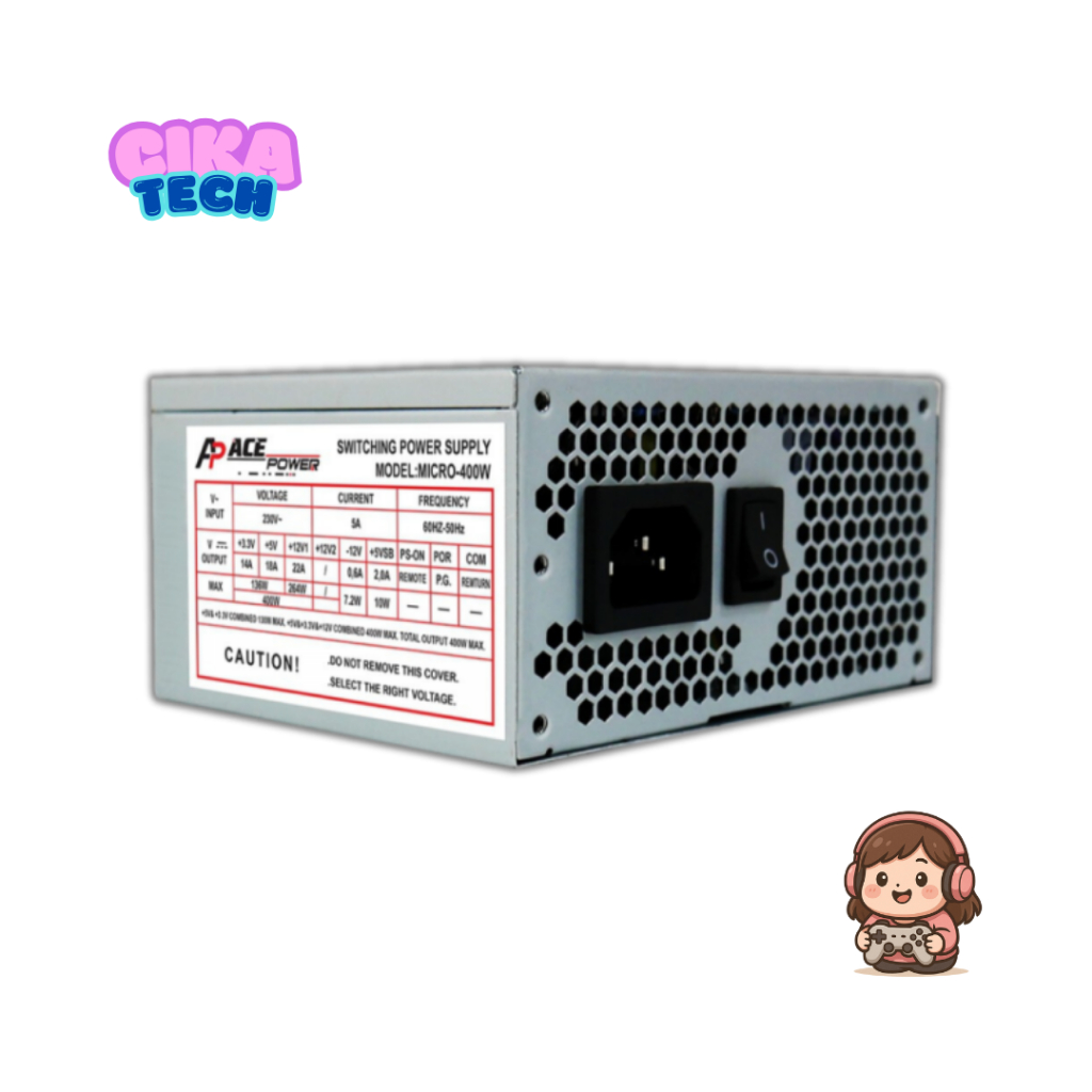 Ace Power PSU SFX 400W Power Supply SFX Ringkas & Handal