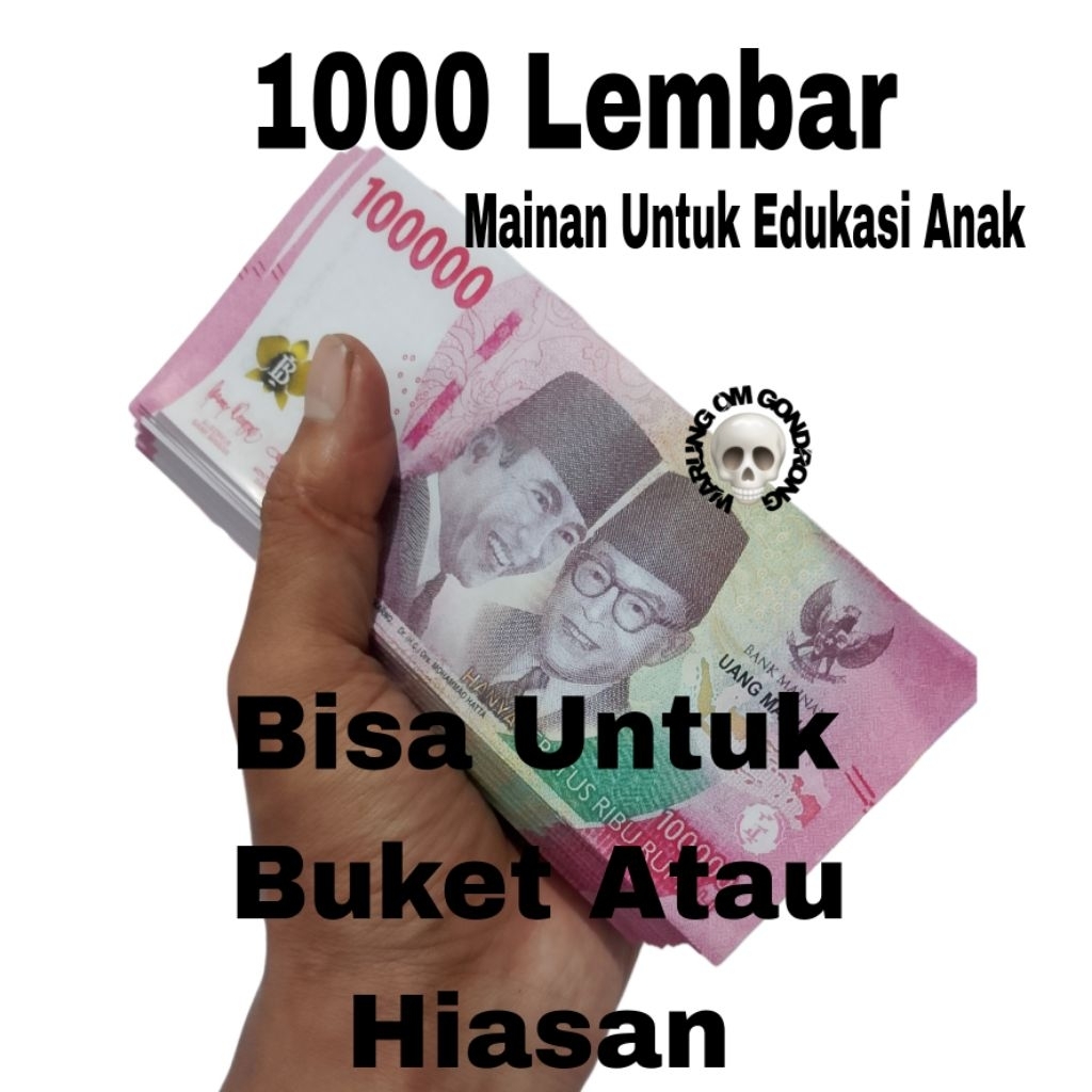 Uang Mainan 1000 Lembar Bahan Glossy untuk Kerajinan Buket Dan Keperluan Konten