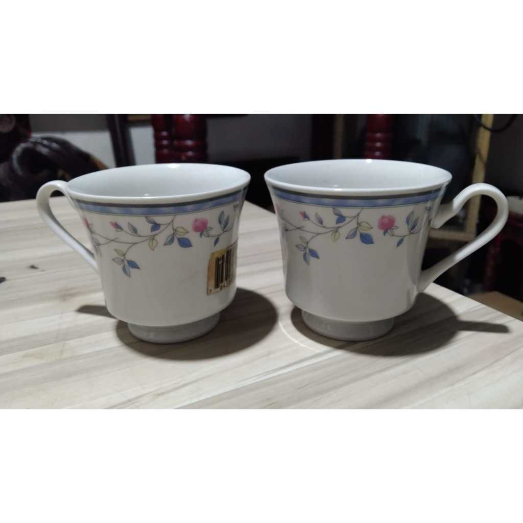 Cangkir Florete Motif Bunga Keramik Sepasang Kuno Jadul Antik