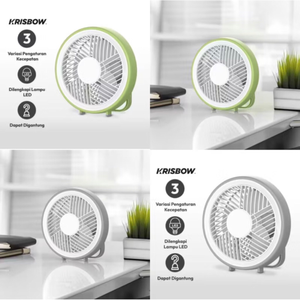 KRISBOW 6INCI KIPAS ANGIN DENGAN LAMPU DARURAT /ACE KRISBOW EMERGENCY FAN/KRISBOW LAMPU EMERGENCY/AC