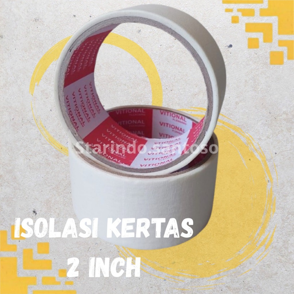 

Lakban Kertas 2 inch Isolasi Perekat Kertas