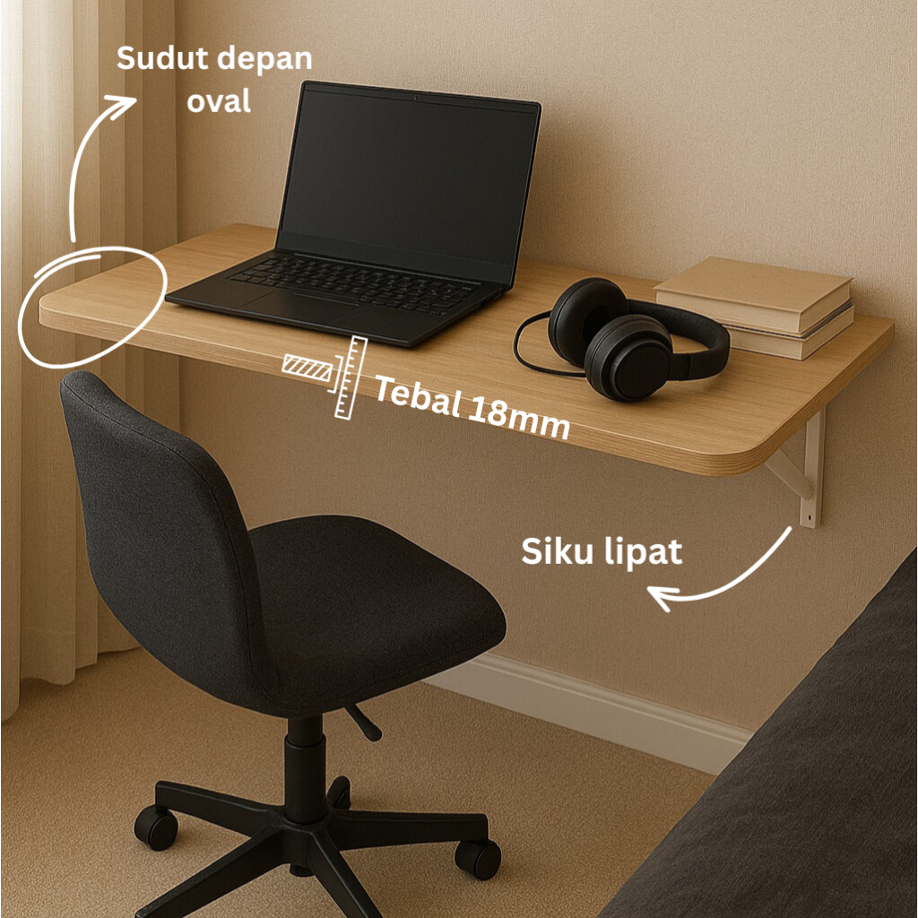 DARIKAYOO.ID - MEJA LIPAT DINDING MEJA LIPAT PORTABLE MEJA ESTETIK UKURAN JUMBO 120CM X 30CM, 120CM 