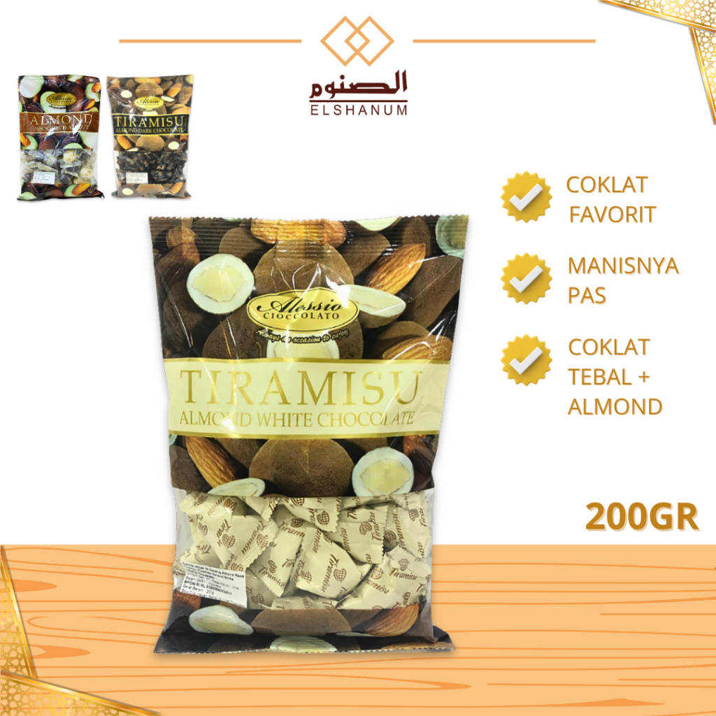 

Tiramiu Dark Almond white Chocolate 200gr, Coklat Arab, Oleh-Oleh Haji Dan Umroh, Shabani Store