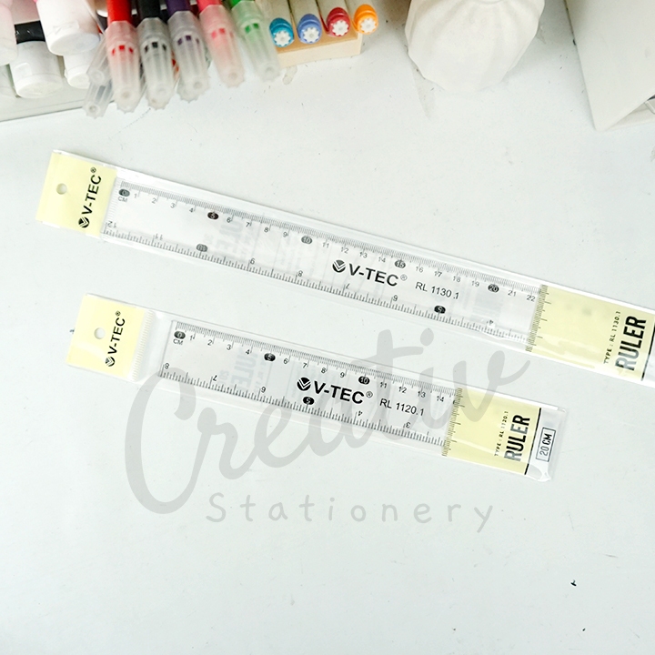 

V-tec Penggaris Plastik Transparan Transparent Ruler Type RL 20 30 CM