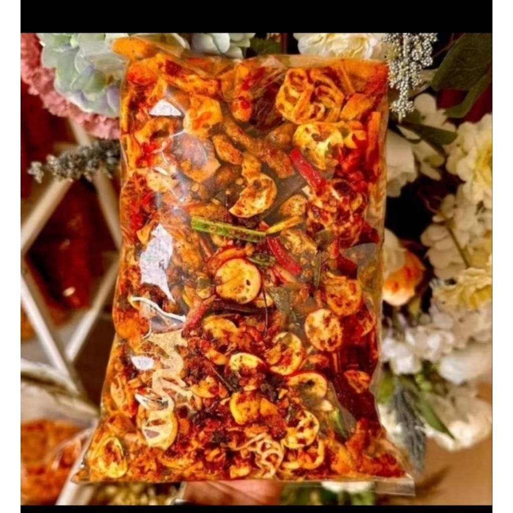 

seblak campur mix viral 1KG beton/jengkol/somay/basreng/makaroni extra pedas daun jeruk