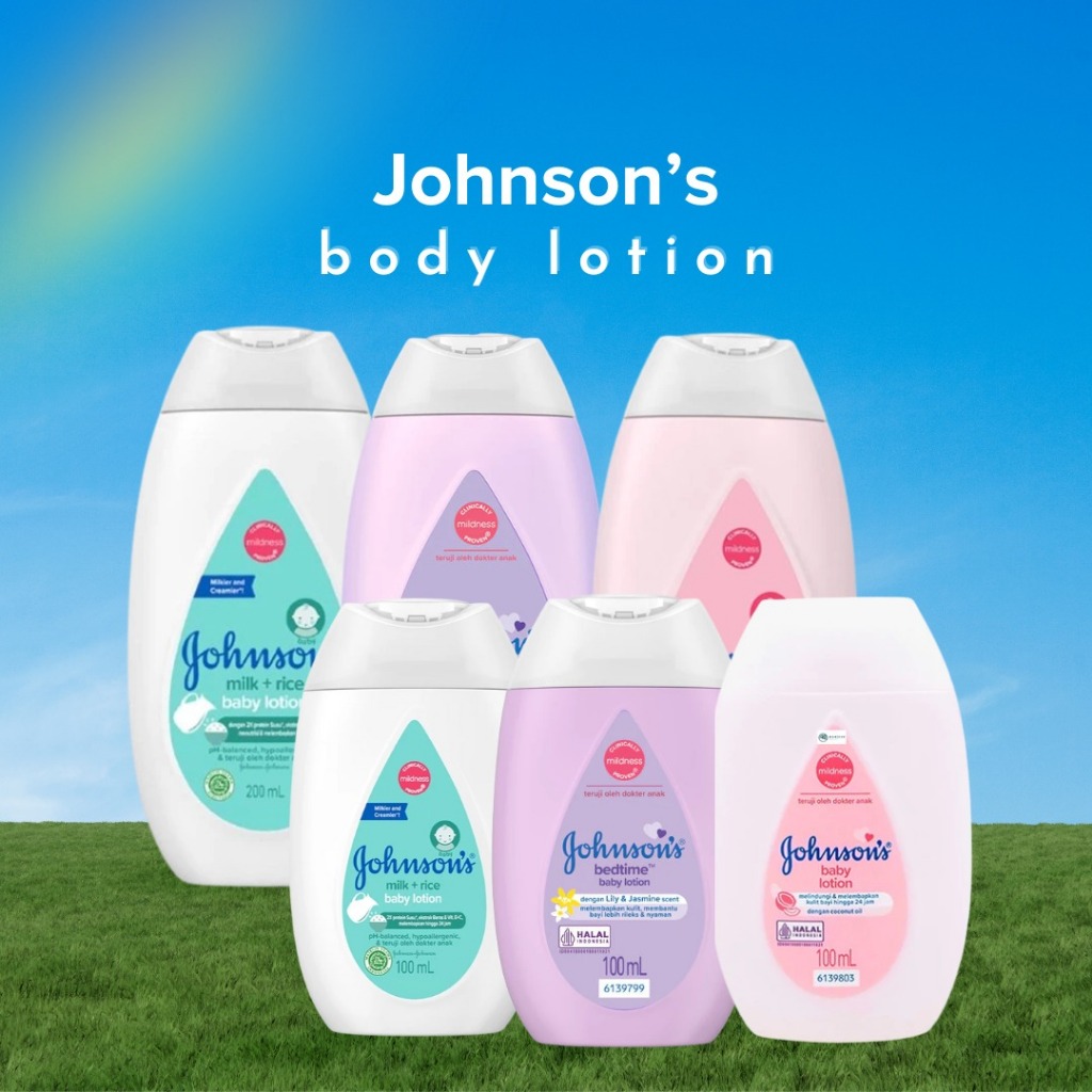 WAWA - JOHNSON'S BABY Lotion Series 100 & 200 mL | Reguler Pink | Milk & Rice | Bedtime | Lotion Bay