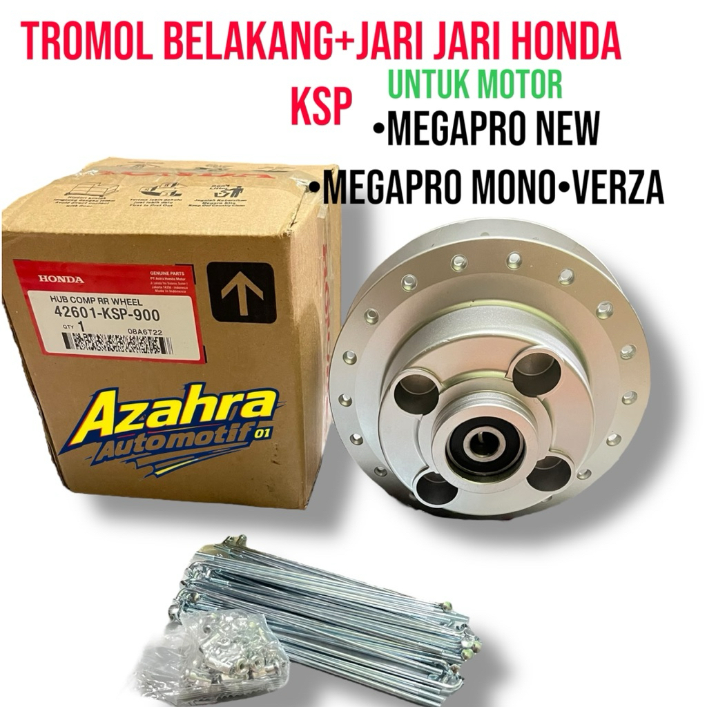 Tromol Trombol Belakang Set Bearing Kiri Kana+Jari Jari Honda KSP Megapro New Megapro Mono Verza