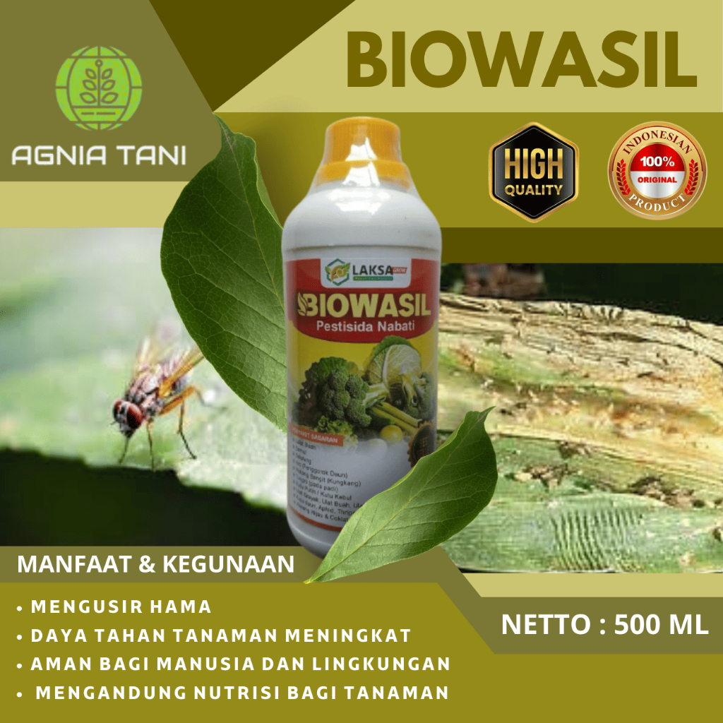 BIOWASIL | Pestisida Nabati 500ml | Semprot Tanaman | Usir Lalat Buah, Thrips & Kutu Daun