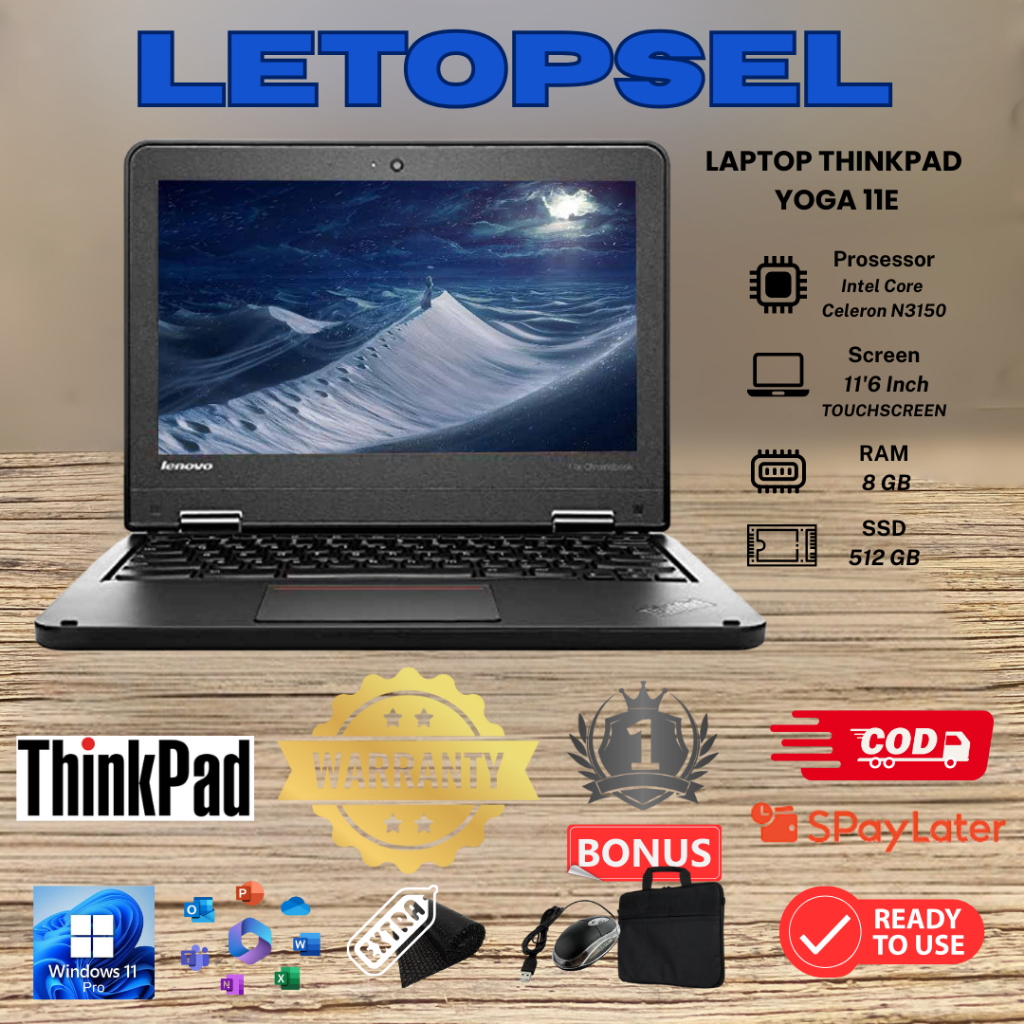 LAPTOP LENOVO THINKPAD YOGA 11E CELERON RAM 8GB/256 SSD