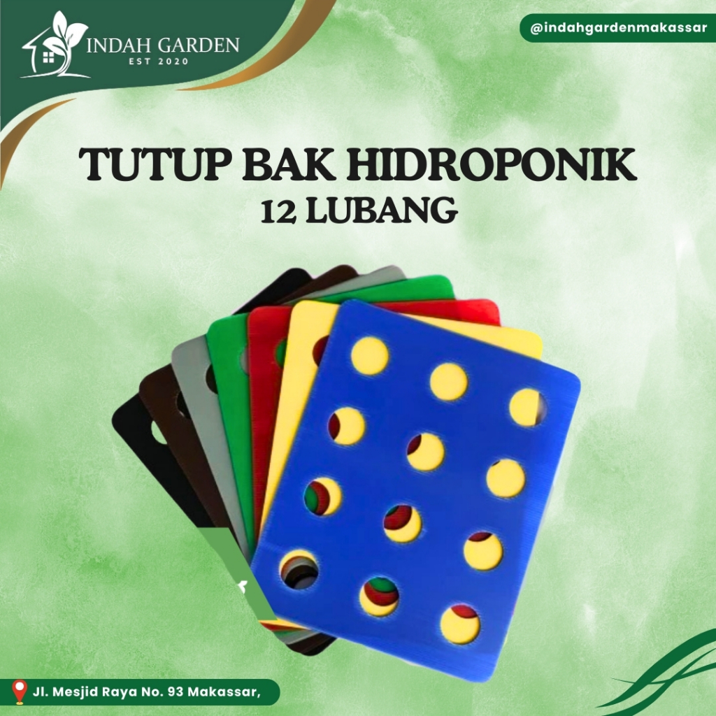 Tutup Bak Hidroponik  12 Lubang (Impraboard)