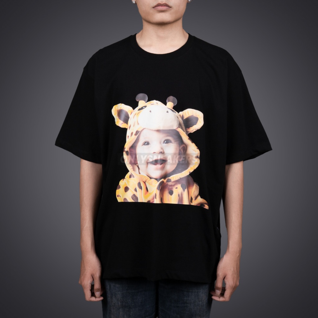 ADLV BABY FACE GIRAFFE BABY BLACK TEE