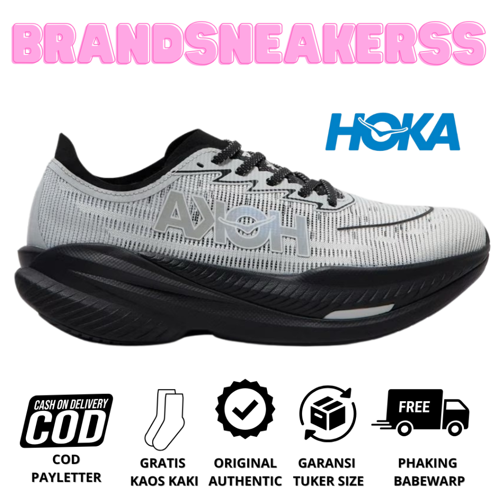 Sepatu Running Pria Hoka Original Hoka Mach X 2 Black Stardust Original