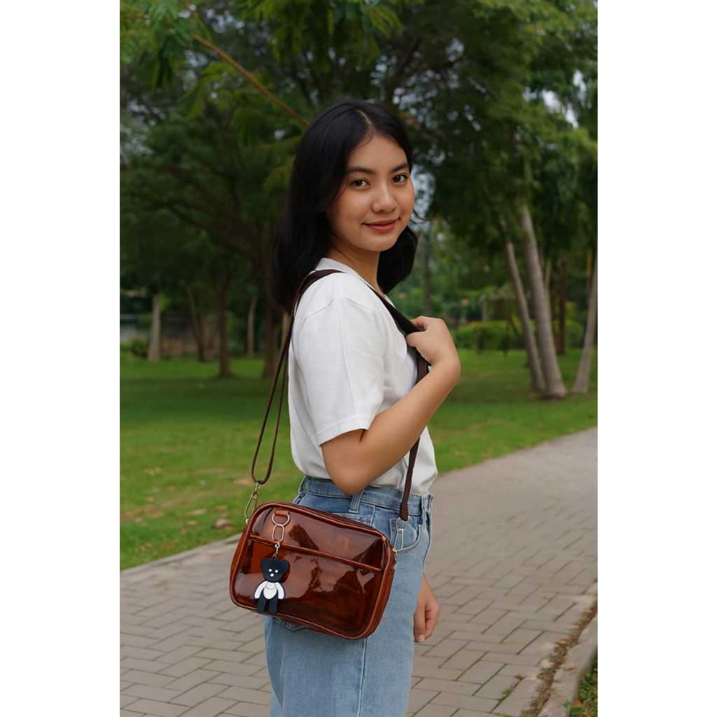 tas mika pvc jely selempang wanita murah dan cantik