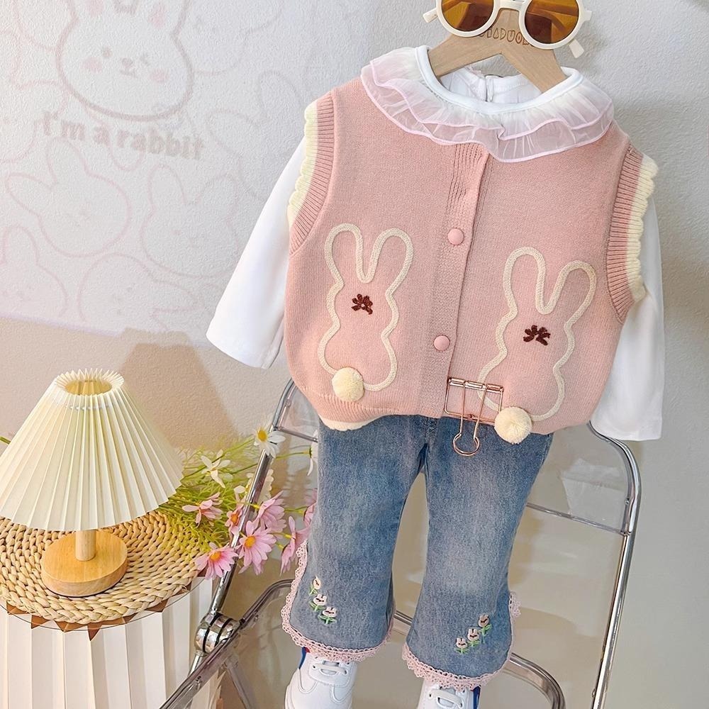 Setelan Import 2in1 Anak Perempuan Usia 1-4 Tahun | Oneset Baju Kemeja Lengan Panjang Model Leher Re