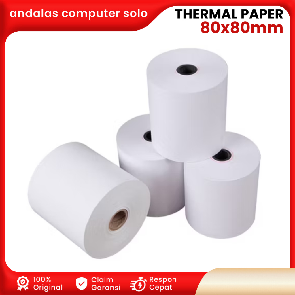 

KERTAS THERMAL STRUK NOTA PAPER THERMAL 80x80mm GOLD PAPER THERMAL ROLL 80 x 80mm