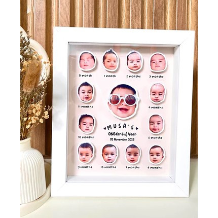 MILESTONE FRAME/Milestone Bayi/kado unik/kado ulangtahun/bingkai 3D pop up