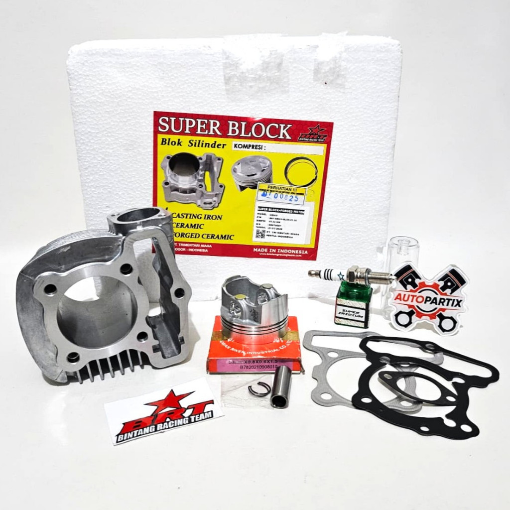 BLOK PISTON FORGED 53MM + BUSI BRT GENIO DELUXE All New BEAT FI ESP STREET SCOOPY FI STYLISH Blok Ca